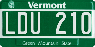 VT license plate LDU210