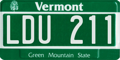 VT license plate LDU211