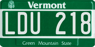 VT license plate LDU218