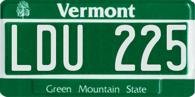 VT license plate LDU225