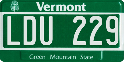 VT license plate LDU229