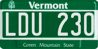 VT license plate LDU230