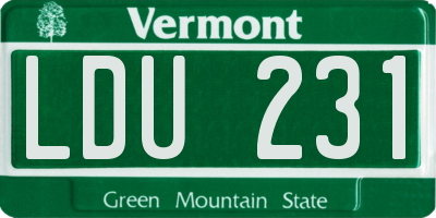 VT license plate LDU231