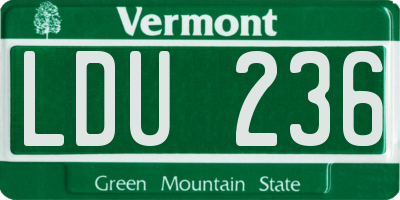 VT license plate LDU236