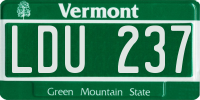 VT license plate LDU237