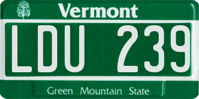 VT license plate LDU239