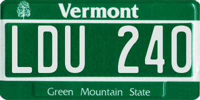 VT license plate LDU240