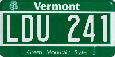 VT license plate LDU241
