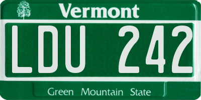 VT license plate LDU242