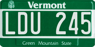 VT license plate LDU245