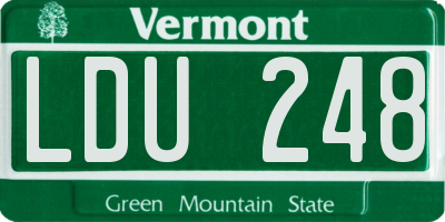 VT license plate LDU248