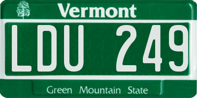 VT license plate LDU249