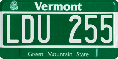 VT license plate LDU255