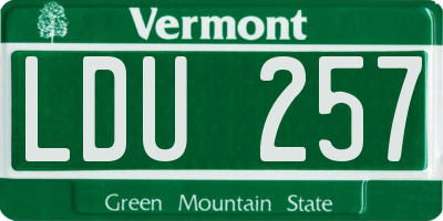 VT license plate LDU257