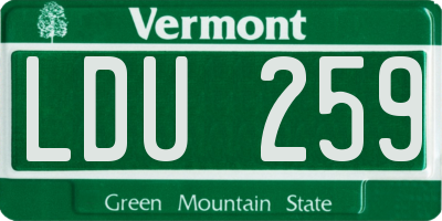 VT license plate LDU259
