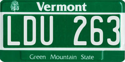 VT license plate LDU263