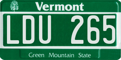 VT license plate LDU265