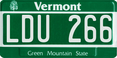 VT license plate LDU266