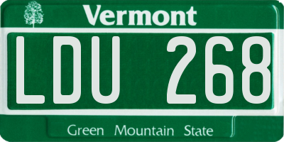 VT license plate LDU268