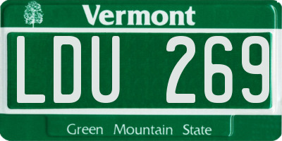 VT license plate LDU269