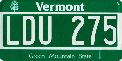 VT license plate LDU275