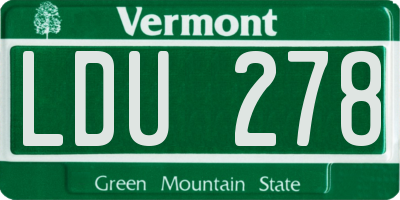 VT license plate LDU278
