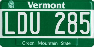 VT license plate LDU285