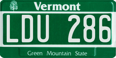 VT license plate LDU286