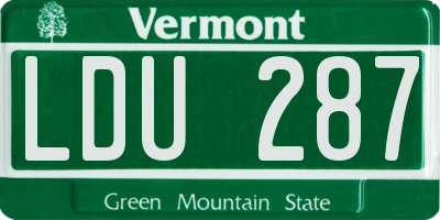 VT license plate LDU287
