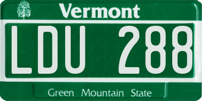 VT license plate LDU288