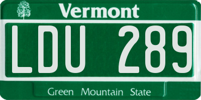 VT license plate LDU289