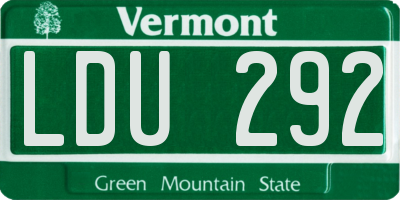 VT license plate LDU292