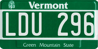 VT license plate LDU296