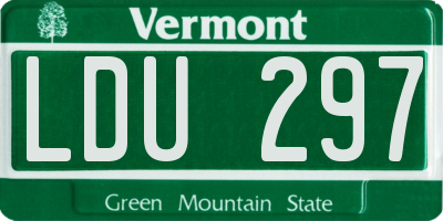 VT license plate LDU297