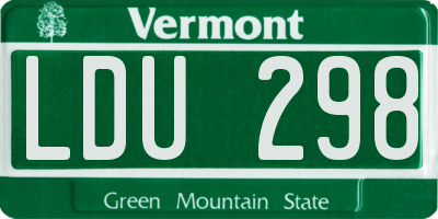 VT license plate LDU298