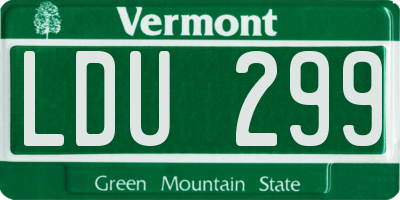 VT license plate LDU299