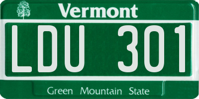 VT license plate LDU301