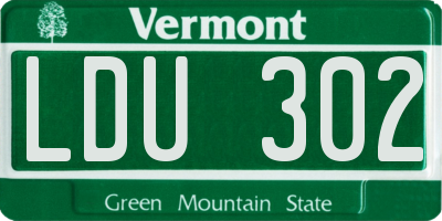 VT license plate LDU302