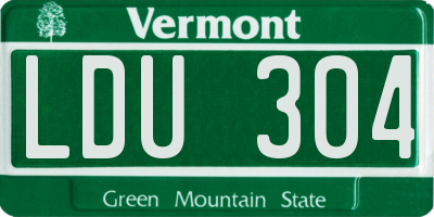 VT license plate LDU304