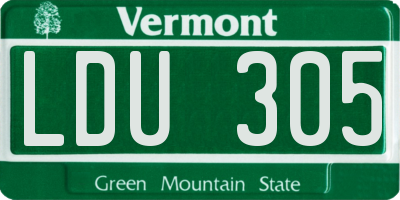 VT license plate LDU305