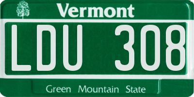 VT license plate LDU308