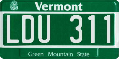 VT license plate LDU311