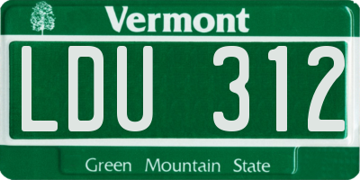 VT license plate LDU312