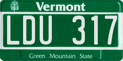 VT license plate LDU317