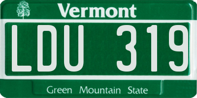 VT license plate LDU319