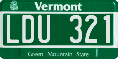 VT license plate LDU321