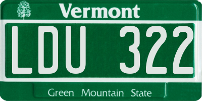 VT license plate LDU322