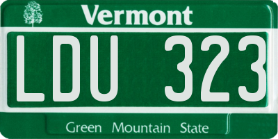VT license plate LDU323