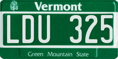 VT license plate LDU325