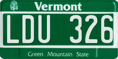 VT license plate LDU326